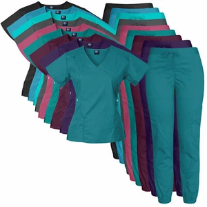 Medgear Women's 12-Pocket Stretch Jogger Scrub Set - Picture 1 of 28