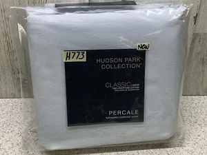 Hudson Park Classic Linens Egyptian Cotton Percale Full Queen Duvet Cover Cloud - Bild 1 von 5