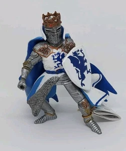 Papo Medieval Blue & White King Knight Loose Action Figure w/ Robe & Shield  - Picture 1 of 5