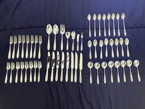Estate Item~Manchester~ Sterling Silver Flatware~55 Pc Set~Southern Rose~No Mono - Picture 1 of 22