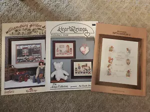 cross stitch patterns/leaflets, samplers, hearts, Williamsburg garden, - Picture 1 of 5
