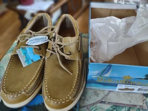 MARGARTAVILLE mens tan boat shoes size 13 new - Picture 1 of 10