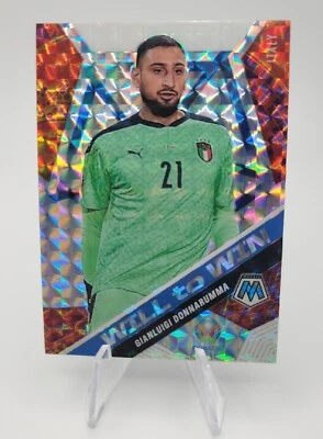 Gianluigi Donnarumma Will To Win 2021 Panini Silver Mosaic Prizm Donnarumma  - Image 1 of 2