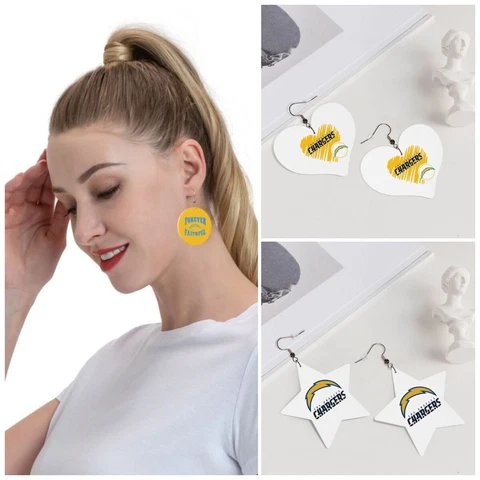 Forever Faithful San Diego Chargers Women's Lightweight Leather Earrings PVC Cover