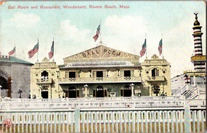 Cartolina Paese delle Meraviglie Parco Divertimenti Revere Beach MA Sala da Ballo Ristorante 1908 - Foto 1 di 2