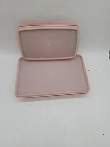 2 VINTAGE TUPPERWARE 794-12 & 816-17 PAPRIKA Burnt Orange CONTAINERS WITH LID - Picture 1 of 5
