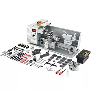 Secondhand Upgrade 8"x16" Mini Metal Lathe Brushless 1100W 2 Chucks Tool Bundle - Picture 1 of 9