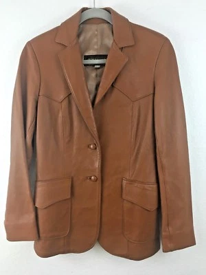 Women's Brown Leather Jacket Made Exclusively for Phillips Cowboy Shop Sz 11/12 - Image 1 of 3