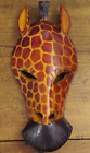 African Hand Carved GiraffeMask Decor Wall Hanging Handcrafted 10" Safari