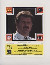 1985 McDonald's Chicago Bears Super Bowl Yellow Tab Mike Ditka HOF