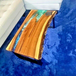Ocean View Coffee, Dinning Epoxy Resin Accacia Wood Table Top Restaurant & Bar - Picture 1 of 6