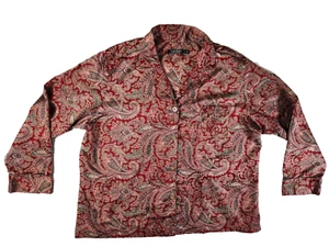 Ralph Lauren Earth Red Brown Super Soft Paisley Pajama Adult Size XL - Picture 1 of 11