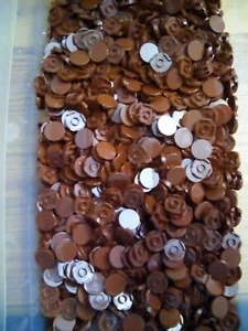 Lego Reddish Brown Tile Round 2X2 50 Pieces Bulk Lot NEW - Picture 1 of 1