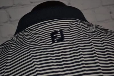 47070-a Footjoy Golf Polo Shirt Blue White Striped Size Large Mens - Изображение 1 из 4