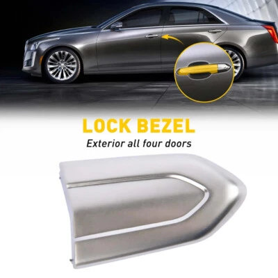 Cubierta de tapa de moldura de manija de puerta plateada exterior del lado del conductor para Cadillac XTS 2013-19 Foto 1 de 4