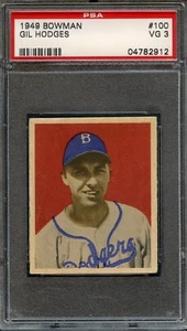 1949 Bowman #100 Gil Hodges RC PSA 3 Centered HOF Brooklyn Dodgers 2912 - Picture 1 of 2