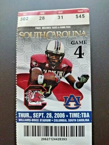 Auburn Tigers vs SC Gamecocks 2006 Football Game Ticket Stub - Bild 1 von 2