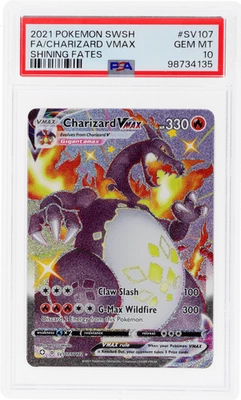 2021 Pokemon Sword and Shield Shining Fates Charizard Vmax #SV107 PSA 10 - Image 1 of 2