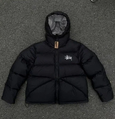 HOT Men's Stüssy Hoodied Down Puffer Jacket Sport Hooded Coat, 3 COLOUR! GIFTS- - Image 1 of 4