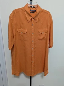 Daniel Cremieux Men's Fine Italian Linen Pearl Snap Shirt Western Style Shirt XL - Picture 1 of 8