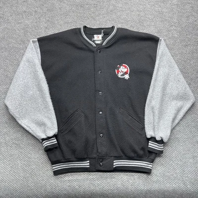 Chaqueta de bombardero universitaria vintage Y2K Disney Mickey Mouse abrigo abotonado raro XL Foto 1 de 4