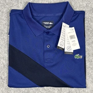 Lacoste Sport Herren 9/4XL Blau Weiß Ultra Trocken Tennis Golf Polo ColorBlock Neu - Bild 1 von 11