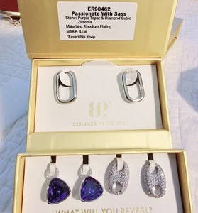 💥Bomb Party Earrings Charming Hoops 2025 ER90462 Passionate With Sass Rhodium💥 - Picture 1 of 4