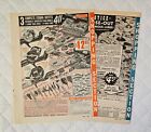 1966 Engin de pêche imprimé publicité lot de 2 leurres bobines leurres gabarits boîte de rangement journaux poubelles