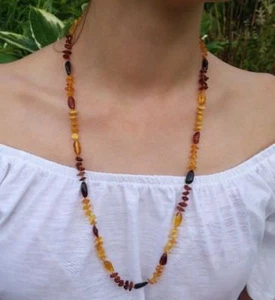 27,5" Bellissima collana in vera ambra baltica per bambina/donna MIX - Foto 1 di 3