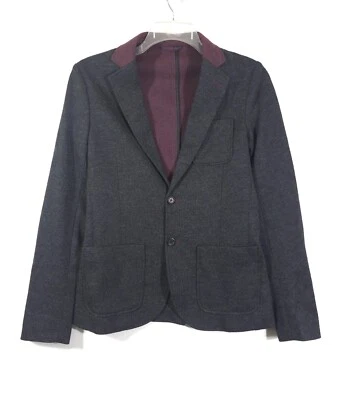 Armani Exchange Woven Knit Wool Comfort Blazer Charcoal Maroon Men's Sz XS / 36 - Image 1 of 4