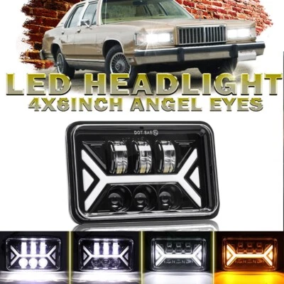 1Шт 4 x 6 «светодиодные фары Hi-Lo поворот DRL Angel глаза для 1977-1994 винтажный Mercury - Изображение 1 из 4