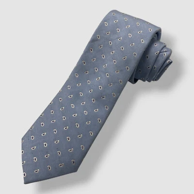Corbata de cuello clásica en punta estampada de lino azul Lauren Ralph Lauren para hombre talla 58x3 Foto 1 de 3
