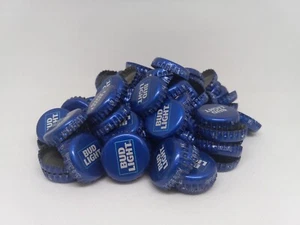 100 Bud Light Beer Bottle Caps - No Dents Or Scratches - Perfect For Crafts - Picture 1 of 2