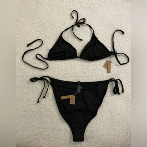 NWT SKIMS Signature Swim Triangle Side Tie Bikini in Onyx (black) - 2X - Picture 1 of 10