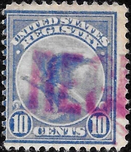 US 1911 SC# F1 10c REGISTERED USED VF EAGLE - Picture 1 of 1