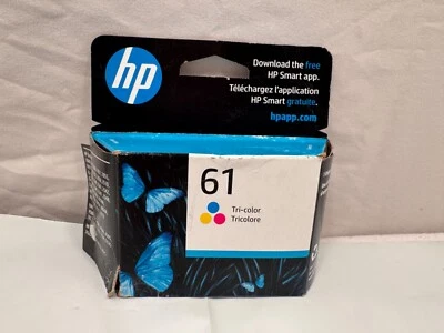 HP 61 Tri-Color Ink Cartridge New Genuine Exp. 10/2024 AP24 - Image 1 of 4