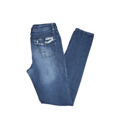 Skinny Jeans Girls Size 16 Youth Mid Rise Blue Denim - Image 1 of 4