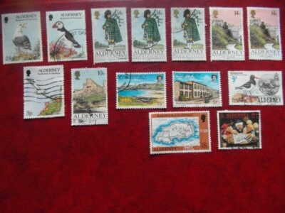 Stamps & fdcs 21p 23p C.I. Alderney pictorial defs. 7th May 1990- Mar.93 + misc. - Image 1 of 4