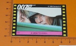 #183 JAMES BOND 007 A VIEW TO A KILL ROGER MOORE MONTY GUM CARD 1985