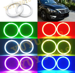 RGB halo rings for Nissan Altima 2013-2018 Headlight MultiColor LED angel eyes - Picture 1 of 12