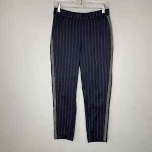 Zara Women's Elastic Waist Pull On Trouser Pant Side Stripe Navy Stripe Size XS - Picture 1 of 8