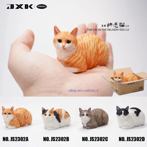 JXK Small The Cat In The Delivery Box 2.0 Model Animal Funny Scene Toys Gift Cover