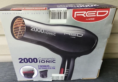 RED by KISS 2000 陶瓷离子吹风机脱毛器黑色 — 第 1/4 张图片