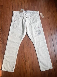 Polo Ralph Lauren Men’s Light Beige 1967 The Varick Slim Denim Size 35x30 NWT - Picture 1 of 8