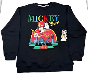 Disney Mickey Mouse Black Big Kids Sweatshirt Unisex Pullover Crewneck XL 18/20 - Picture 1 of 11