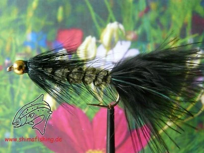 SHIMAFISHING Streamer " Wooly Bugger Black Olive Bead Head " 3er Set