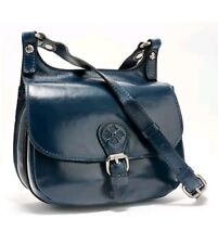 Patricia Nash Linny Leather Shoulder Saddle Bag Lapis