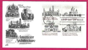 EE. UU. 1980 Art Craft FDC - Bloque - ARQUITECTURA AMERICANA - Fdi NUEVA YORK, NY - Imagen 1 de 1
