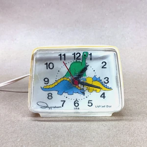 Dinosaur Alarm Clock Toastmaster Ingraham Vintage Electric Desk Clock 49-289 - Picture 1 of 21
