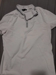 Camisa polo para hombre blanca Express con cremallera talla L con cuello - Imagen 1 de 6